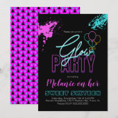 Zoete 16 neongloed in de donkere schilderachtige z kaart (Voorkant / Achterkant)