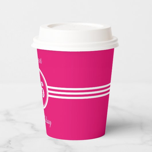 Zoete 16 op de Pink Birthday Party Papieren Bekers (Links)