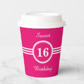 Zoete 16 op de Pink Birthday Party Papieren Bekers (Voorkant)