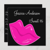 Zoete 16  oranjeroze lips op zwarte 2 kaart (Voorkant / Achterkant)