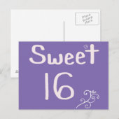 Zoete 16 Paars Briefkaart (Voorkant / Achterkant)