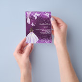 Zoete 16 paarse ballerina jurk budget uitnodiging flyer (Hand)