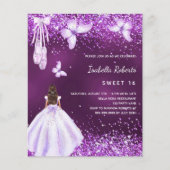 Zoete 16 paarse ballerina jurk budget uitnodiging flyer (Voorkant)