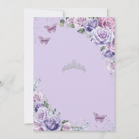Zoete 16 Paarse Floral 16e verjaardag Butterflies Kaart (Achterkant)