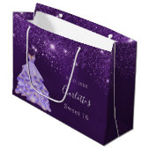 Zoete 16 paarse glitterkleding groot cadeauzakje (Voorkant Gekanteld)