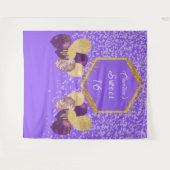 Zoete 16 Paarse Glitters & Glitter Feestballonnen Wandkleed (Voorkant (horizontaal))