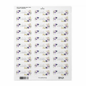 Zoete 16 Paarse Gouden Bloem Vlinder Etiket (Full Sheet)