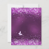 Zoete 16 paarse jurk roze bloemen uitnodiging (Achterkant)