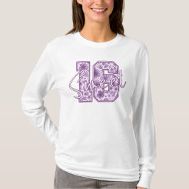 Zoete 16 Paarse Lavendel Bloemig 16e Verjaardagsca T-shirt