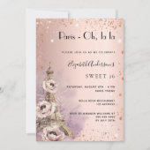 Zoete 16 Parijs roze goud Eiffeltoren Kaart (Voorkant)