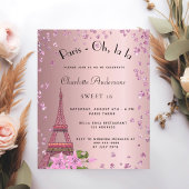 Zoete 16 Paris blush roze Eiffel budget uitnodigin Flyer