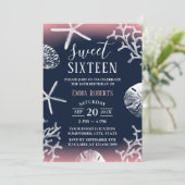 Zoete 16-partijenstrand koraalrif stervis marinebl kaart (Staand voorkant)