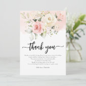 Zoete 16 Pink Floral Birthday Party Bedankkaart (Staand voorkant)