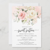 Zoete 16 Pink Floral Birthday Party Kaart (Voorkant)