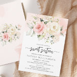 Zoete 16 Pink Floral Birthday Party Kaart<br><div class="desc">Schattigee, elegante Sweet 16 verjaardagsfeestuitnodigingen. De sjabloon die gemakkelijk kan worden bewerkt en de tekst vervangen door uw eigen gegevens door te klikken op de knop "Personaliseren". Gebruik onze ontwerptool om deze sjabloon aan te passen voor verdere aanpassingen. TIP: Bekijk hieronder de andere verjaardagsartikelen in dit collectie. We hebben items...</div>