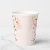 Zoete 16 Pink Floral Birthday Party Papieren Bekers (Rechts)