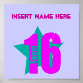 Zoete 16 Poster (naam invullen) (Voorkant)