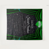Zoete 16 Prinses Kroon Groene Gordijn Zwart Glitte Wandkleed (Voorkant (horizontaal))