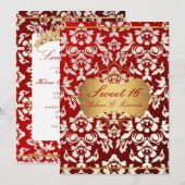 Zoete 16/prinses/pareldamasker kaart (Voorkant / Achterkant)