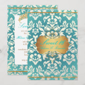 zoete 16/ prinses/ pareldemper/blauwgroen kaart (Voorkant / Achterkant)