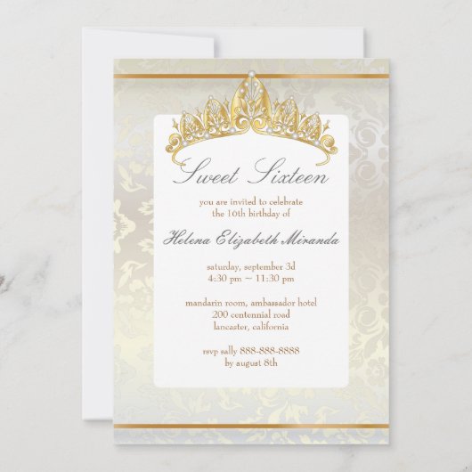 Zoete 16/prinses/pareldemper kaart (Achterkant)