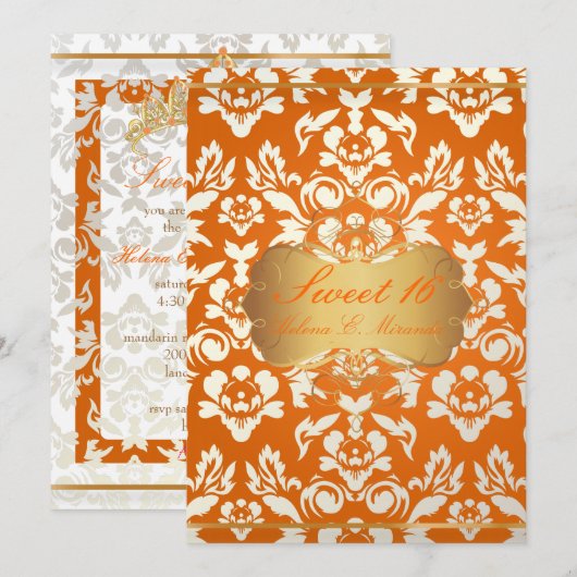 zoete 16 / prinses / parelmoerasdoek / fijngemaakt kaart (Voorkant / Achterkant)