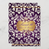 zoete 16 / prinses / parelmoerasdop / pruimen kaart (Voorkant / Achterkant)