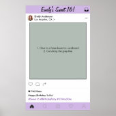 Zoete 16 Quinceanera Feest Prop Foto Booth Frame Poster (Voorkant)