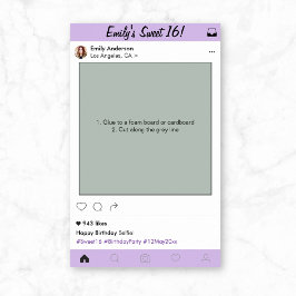 Zoete 16 Quinceanera Feest Prop Fotohokje Frame Poster