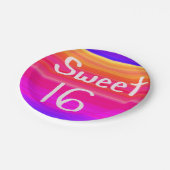 Zoete 16 Regenboog Papieren Bordje (Gekanteld)