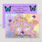 Zoete 16 Regenboog voor uitnodiging (Voorkant / Achterkant)