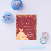 Zoete 16 rode gouden jurk flyer (Enkel)