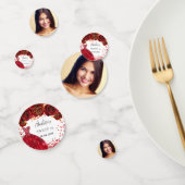 Zoete 16 rode jurk bloemen wit foto confetti (Groep)