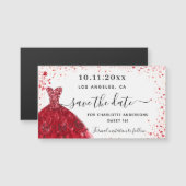 Zoete 16 rode, witte jurk, met uitzondering van de (Voorkant / Achterkant)