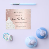 Zoete 16 roos zilveren jurk budget save the date flyer (Enkel)