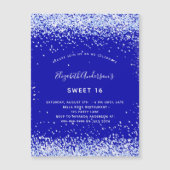 Zoete 16 royal blue luxe magnetische uitnodiging (Voorkant)