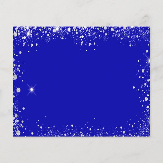 Zoete 16 royal blue Silver budget save date Flyer (Achterkant)