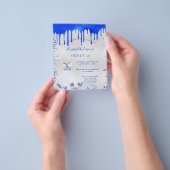 Zoete 16 royal blue Silver budget-uitnodiging Flyer (Hand)