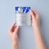 Zoete 16 royal blue Silver budget-uitnodiging Flyer (Hand)