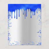 Zoete 16 royal blue Silver budget-uitnodiging Flyer (Achterkant)