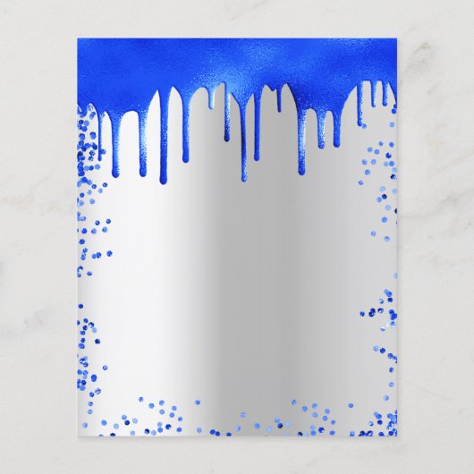 Zoete 16 royal blue Silver budget-uitnodiging Flyer (Achterkant)