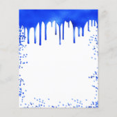 Zoete 16 royal blue-white budget uitnodiging flyer (Achterkant)