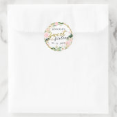 Zoete 16 Roze Bloemvlinder Ronde Sticker (Tas)