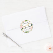 Zoete 16 Roze Bloemvlinder Ronde Sticker (Envelop)