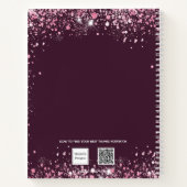 Zoete 16 roze bugundy bloemjurk gastboek notitieboek (Achterkant)