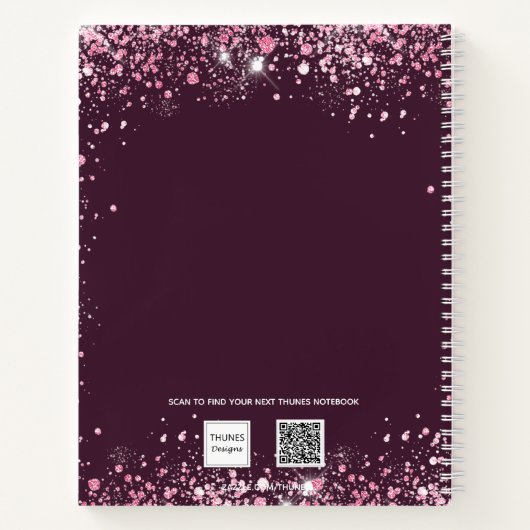 Zoete 16 roze bugundy bloemjurk gastboek notitieboek (Achterkant)