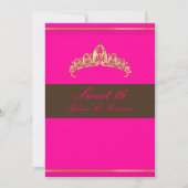 Zoete 16/ roze chocolade tiara kaart (Voorkant)