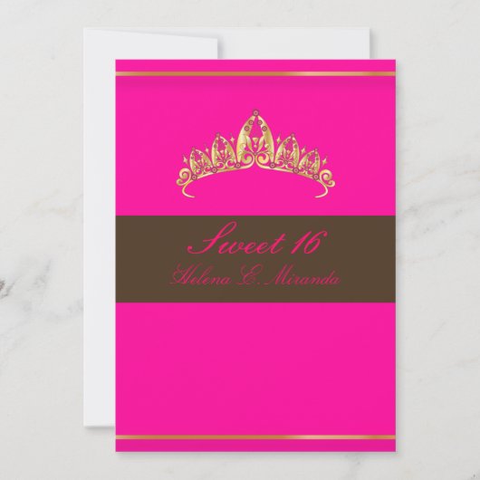 Zoete 16/ roze chocolade tiara kaart (Voorkant)