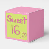 Zoete 16 Roze en Lime Bedankdoosjes (Voorkant Zijde)