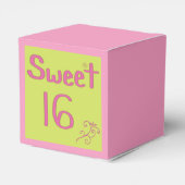 Zoete 16 Roze en Lime Bedankdoosjes (Achterkant)